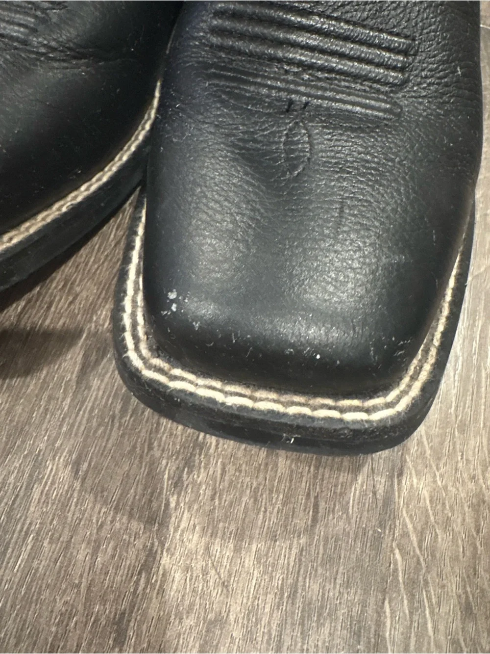 Ariat Black Kids Western Boots with Brown & Cream Stitching